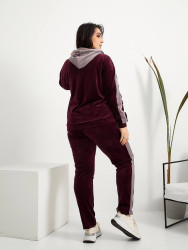 Спортивні костюми жіночі БАТАЛ (бордо) оптом