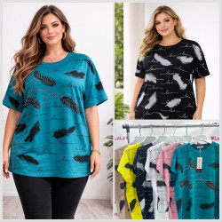 Футболки женские БАТАЛ оптом 49157068 005-84