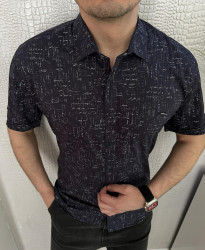 Рубашки мужские БАТАЛ (черный) оптом 41890652 07 -27