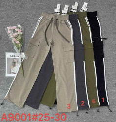 Спортивные штаны женские (черный) оптом 58206741 А9001-1-7