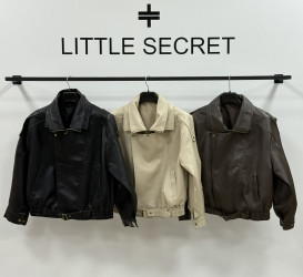 Куртки кожзам жіночі (шоколад) оптом Little Secret