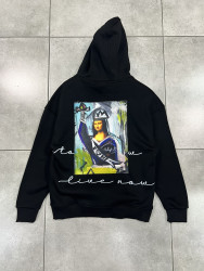 Худі чоловічі на флісі оптом THREE BLACK 