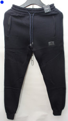 Спортивные штаны мужские на флисе (темно синий) оптом 94017382 01-9