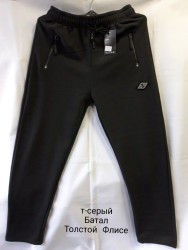 Спортивные штаны мужские БАТАЛ на флисе (grey) оптом 68293705 2239-9