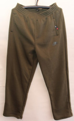 Спортивные штаны мужские БАТАЛ на флисе (khaki) оптом 34820659 01-2