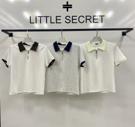 Футболки женские (меланж/синий) оптом 35917286 W3119-217