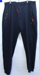 Спортивные штаны мужские БАТАЛ на байке (dark blue) оптом 97864051 5846-22