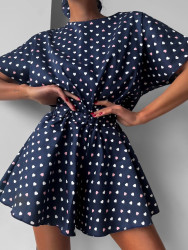 Ночные пижамы женские (темно-синий) оптом 92318067 535-7