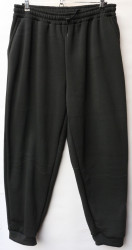 Спортивные штаны женские БАТАЛ на флисе (черный) оптом 29814367 02-3