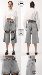 Шорты джинсовые женские I8DENIM оптом 62389504 52601-10