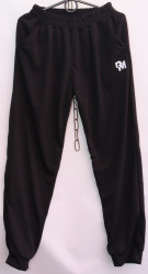 Спортивные штаны женские БАТАЛ (black) оптом 15279364 02-9