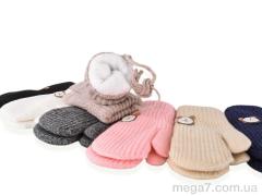 Варежки, CAP оптом 5163 (хутро) mix