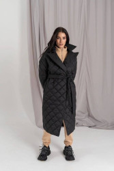 Куртки двусторонние зимние женские (черный) оптом 29174653 5690-2-5