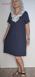 Ночные рубашки женские БАТАЛ (темной синий) оптом 67914258 E0048-82