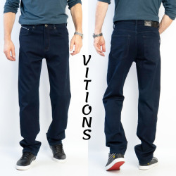 Джинсы мужские (тёмно - синие) ПОЛУБАТАЛ оптом 47329160 9005-3