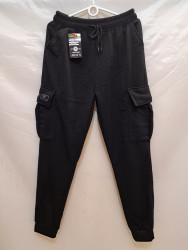Спортивные штаны мужские БАТАЛ на флисе (black) оптом 08524163 6083-46