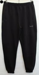 Спортивные штаны мужские БАТАЛ на флисе (black) оптом 18954320 А924-4-15