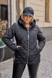 Куртки зимние женские БАТАЛ (черный) оптом 43125690 411-1