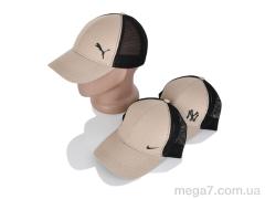 Кепка, STARK оптом Кепка з накаткою котон з сіткою бежевий mix