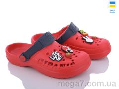 Кроксы, DeMur оптом DS009 червоний-т.синій