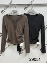 Лонгсливы женские (шоколад) оптом 80942753 29051-25