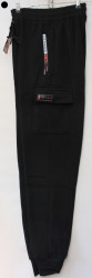 Спортивные штаны мужские на флисе (black) оптом 68049725 A17-28