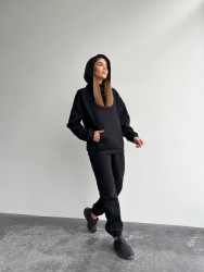 Спортивні костюми жіночі на флісі (чорний) оптом OKSI DRESS 