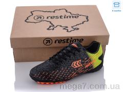 Футбольная обувь, Restime оптом DWB22121-1 black-r.orange-lime