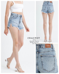 Шорты джинсовые женские CRACPOT  оптом 72934086 4510-25