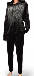Спортивные костюмы женские ПОЛУБАТАЛ (черный) оптом 08371246 10-96