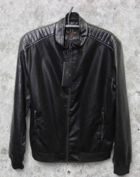 Куртки кожзам мужские HESTOVRVIIO (черный) оптом 09623478 8712-Y-4