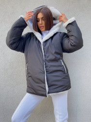 Куртки двусторонние зимние женские на меху оптом Yanush  07841235 30340-12