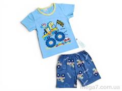 Костюм, Kids-modnik оптом 2620 комплект футболка-шорти блакитний