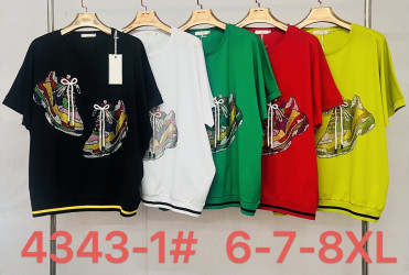 Футболки женские СУПЕРБАТАЛ (белые) оптом 70483195 4343-6