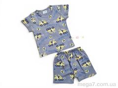 Костюм, Kids-modnik оптом 261920 комплект футболка-шорти сіро-жовтий