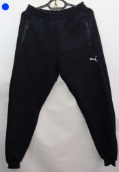 Спортивные штаны мужские на флисе (dark blue) оптом 72085649 06-16