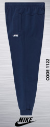 Спортивные штаны мужские БАТАЛ на флисе (темно синий) оптом 79825364 1122-49
