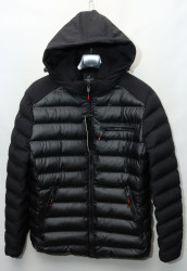 Куртки зимние кожзам мужские FUDIAO (black) оптом 03249568 6838-25