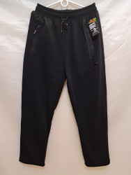 Спортивные штаны мужские БАТАЛ на флисе (black) оптом 10694832 6050-56