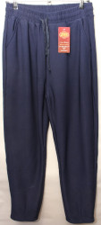 Спортивные штаны женские БАТАЛ на меху (темно синий) оптом 31498725 SY2069-2