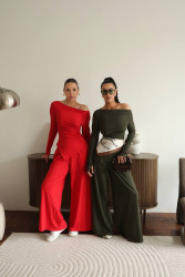 Костюмы женские (красный) оптом 85243617 010-114