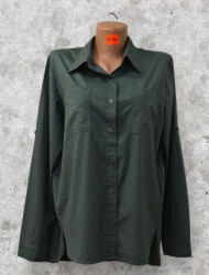 Рубашки женские BASE  (темно-зеленый) оптом 43850967 A022-63