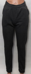 Спортивные штаны женские на флисе (черный) оптом 37420196 03-10
