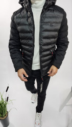 Куртки зимние мужские на флисе (черный) оптом Китай 52749618 12-9
