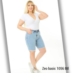Шорты джинсовые женские ZEO BASIC БАТАЛ оптом Турция 75810249 1056-19