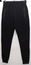 Спортивные штаны мужские на флисе (черный) оптом Турция 75134692 02-5
