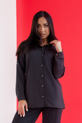 Рубашки женские (черный) оптом 85639074 283-28