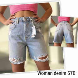 Шорты джинсовые женские WOMAN DENIM оптом 54623107 570-1
