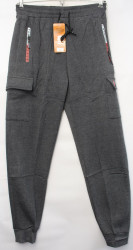 Спортивные штаны мужские на флисе (gray) оптом 01372948 A17-12