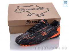 Футбольная обувь, Restime оптом DMB22040-1 black-r.orange-white